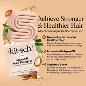 Kitsch Argan Oil Shampoo Bar close-up showing texture