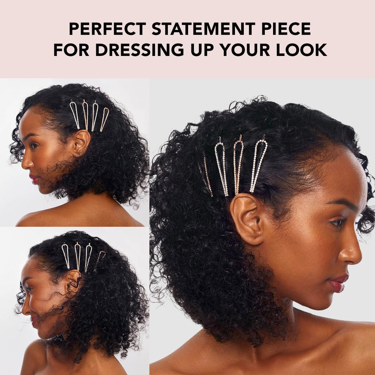 Kitsch bobby pins holding hair in a stylish up-do