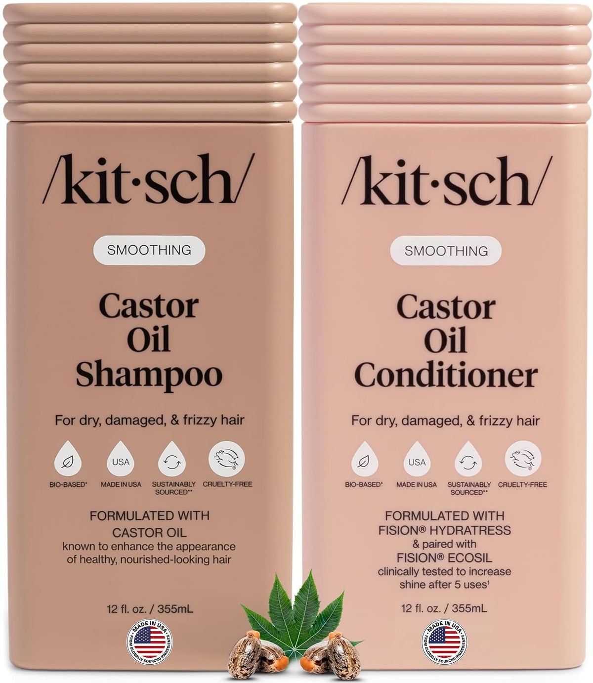 Kitsch Castor Oil Shampoo and Conditioner Set front view