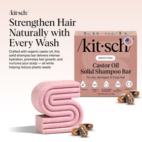 Kitsch Castor Oil Shampoo Bar close-up showing texture