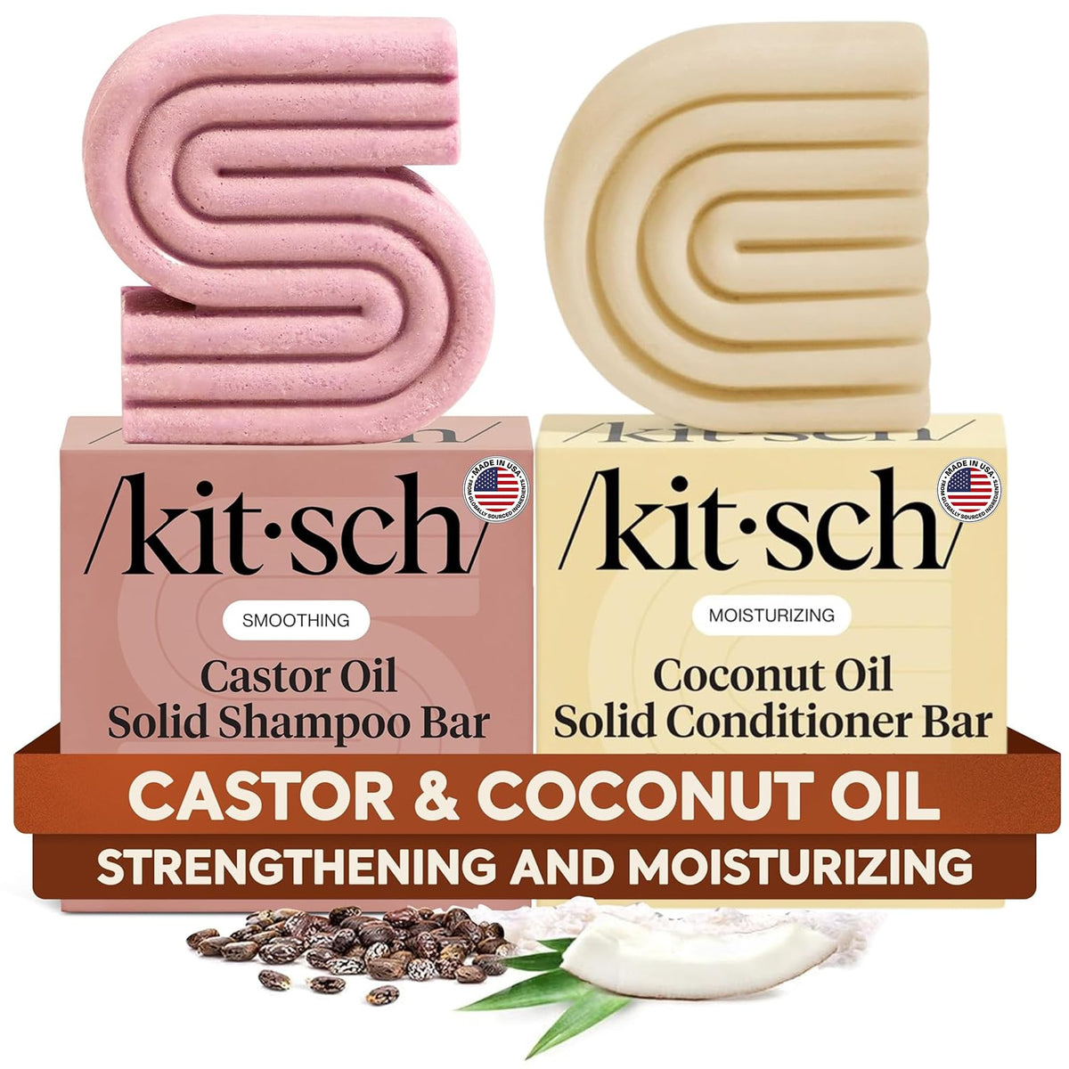 Kitsch Castor Oil Shampoo Bar front view