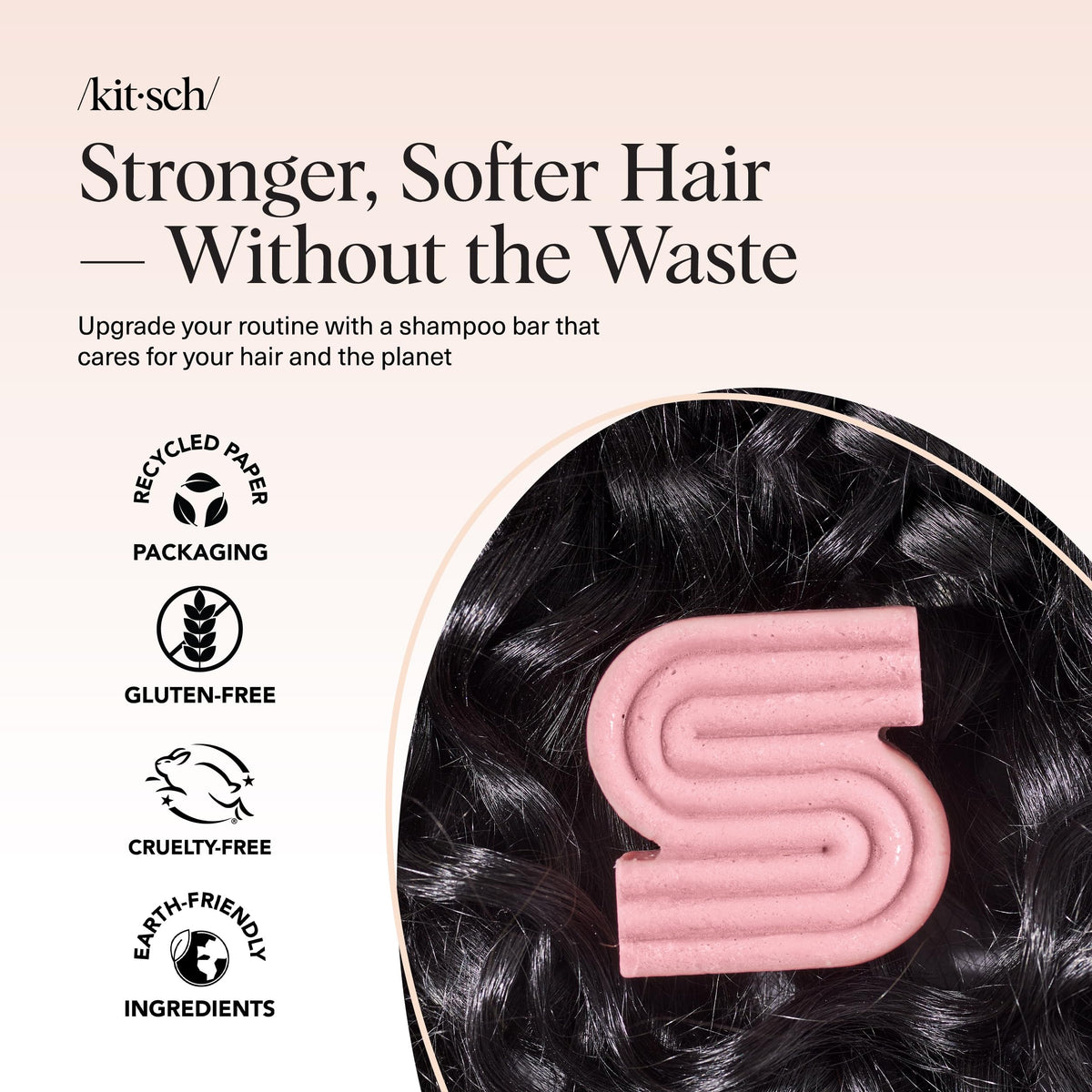 Kitsch Castor Oil Shampoo Bar side view