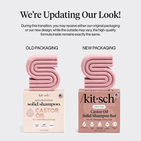 Kitsch Castor Oil Shampoo Bar with Beauty Bar Bag