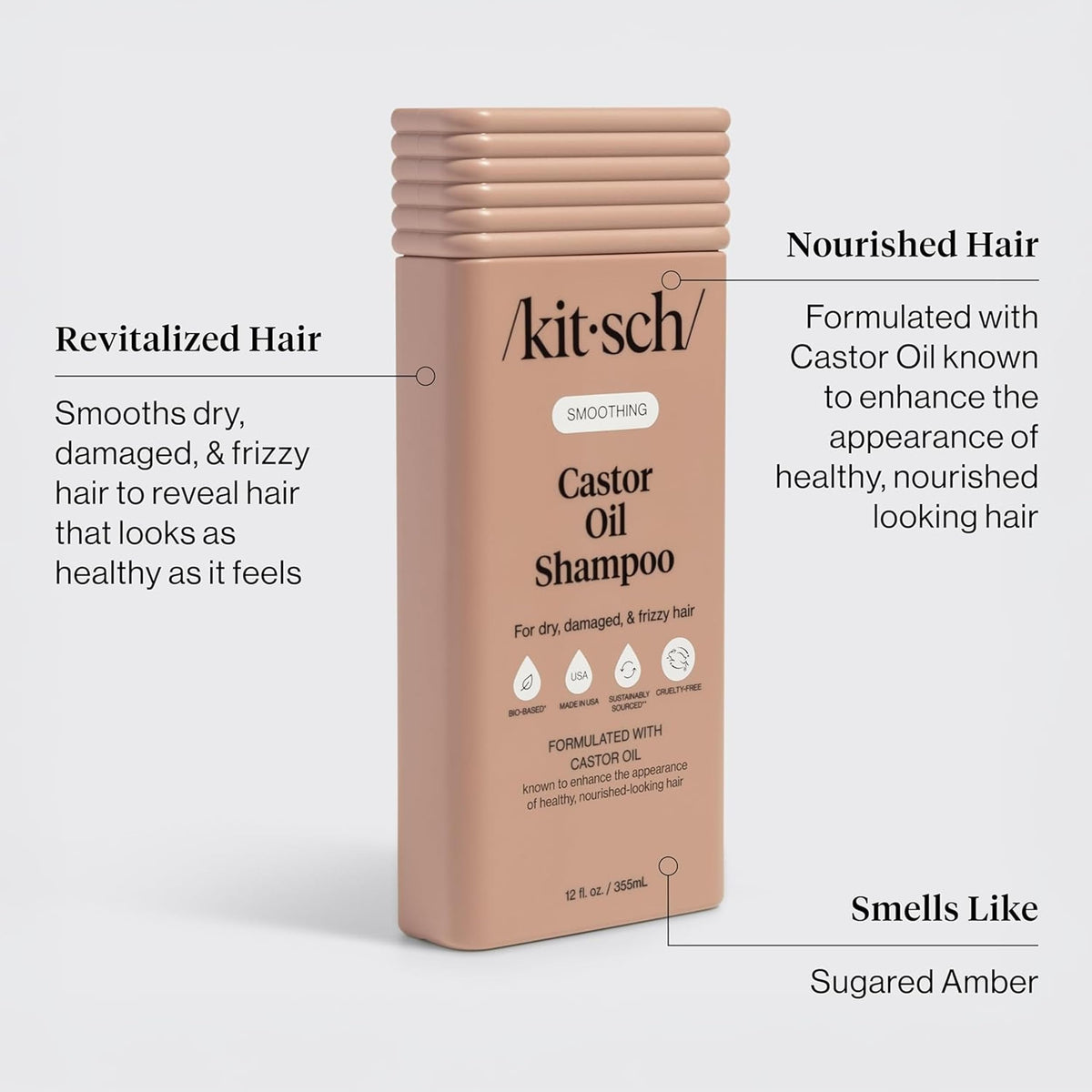 Kitsch Castor Oil Shampoo bottle with label