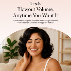 Kitsch Ceramic Hair Rollers demonstrating heatless curl results