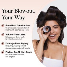 Kitsch Ceramic Hair Rollers displayed with a stylish hairdo