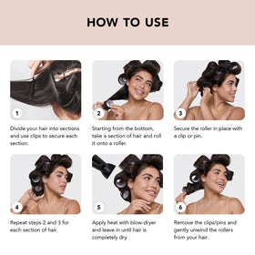 Kitsch Ceramic Hair Rollers in use on long hair