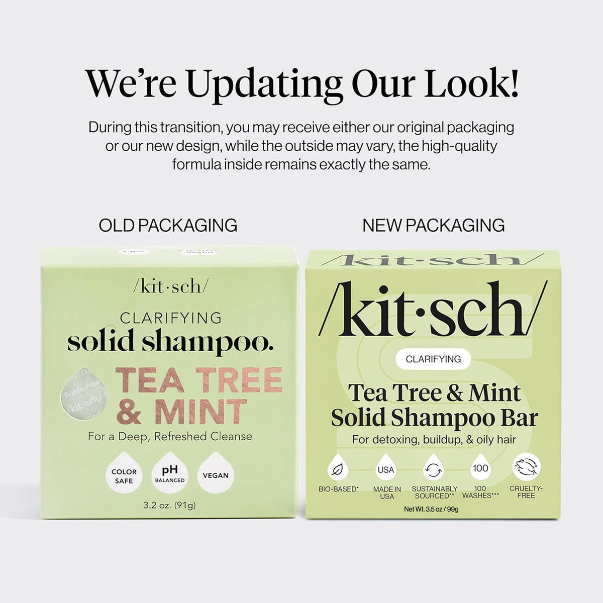 Kitsch Clarifying Tea Tree & Mint Shampoo Bar packaging