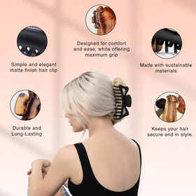 Kitsch Claw Clip holding thick hair in a stylish updo