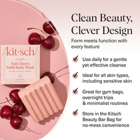 Kitsch Cleansing Tart Cherry Body Wash Bar Soap close-up of texture