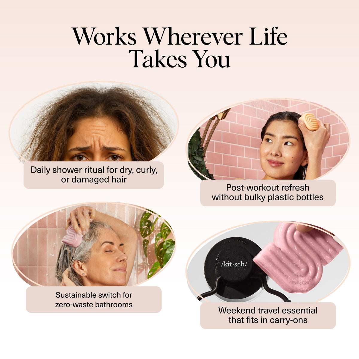 Kitsch Coconut Oil Conditioner Bar in use