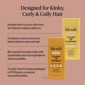 Kitsch Coconut Oil Conditioner bottle with coconut oil detail