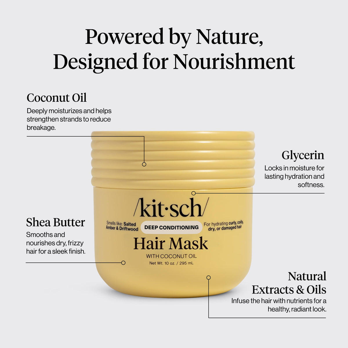 Kitsch Coconut Oil Hair Mask with coconut background