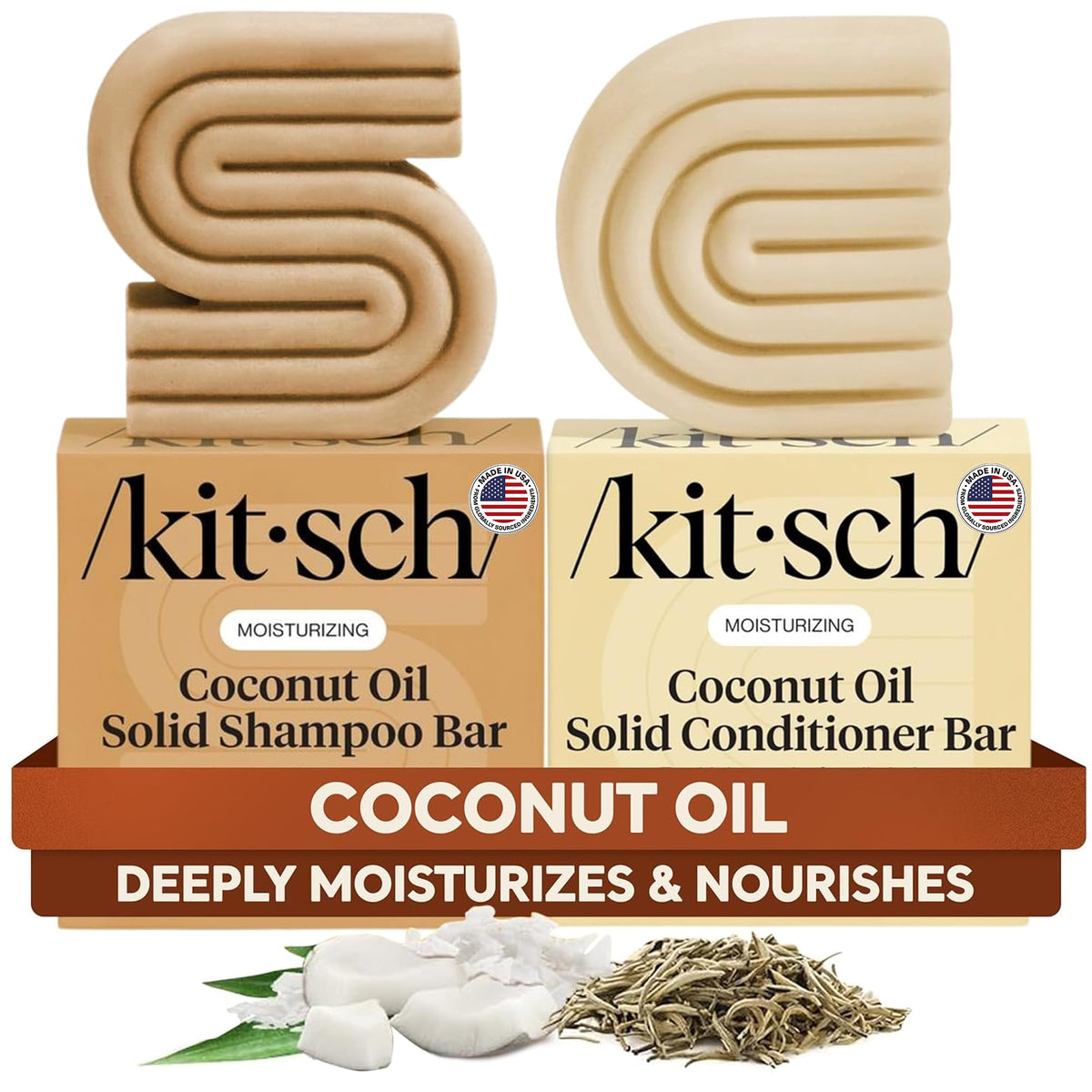 Kitsch Coconut Oil Shampoo and Conditioner Set front view