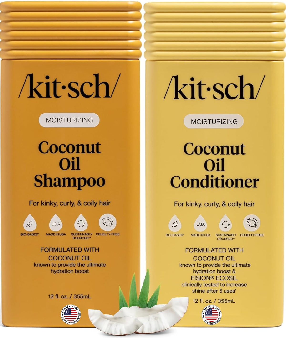 Kitsch Coconut Oil Shampoo and Conditioner Set front view