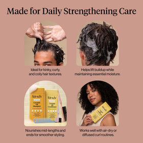 Kitsch Coconut Oil Shampoo and Conditioner Set with coconut background