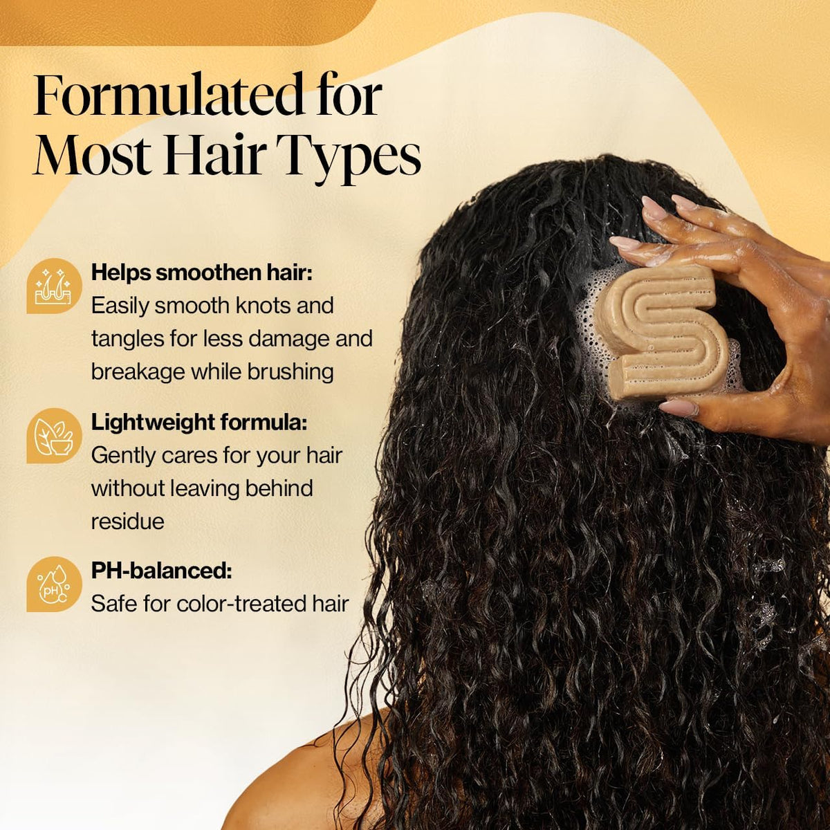 Kitsch Coconut Oil Shampoo Bar being used in shower