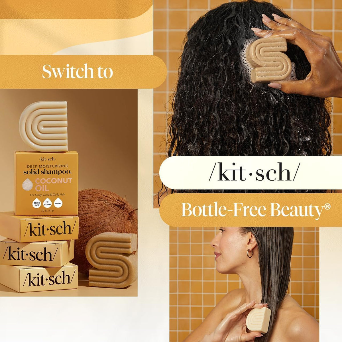 Kitsch Coconut Oil Shampoo bar texture