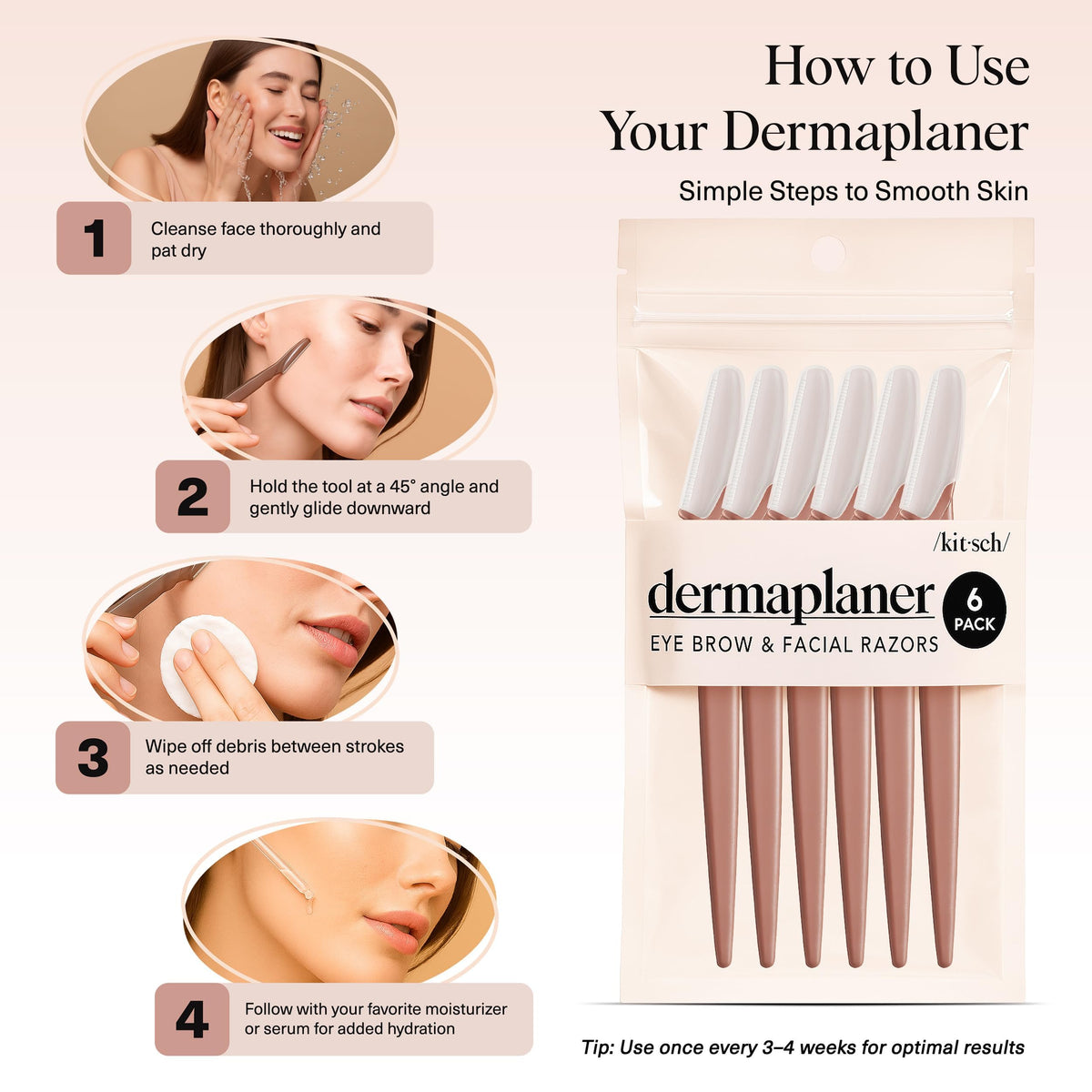 Kitsch Dermaplane Razor for Women, back view