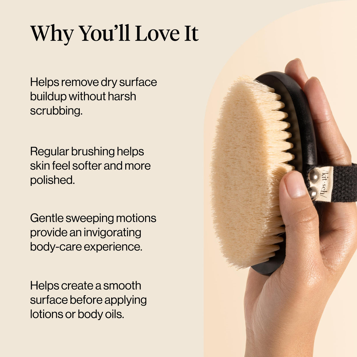 Kitsch Dry Brushing Body Brush displayed with other bath accessories