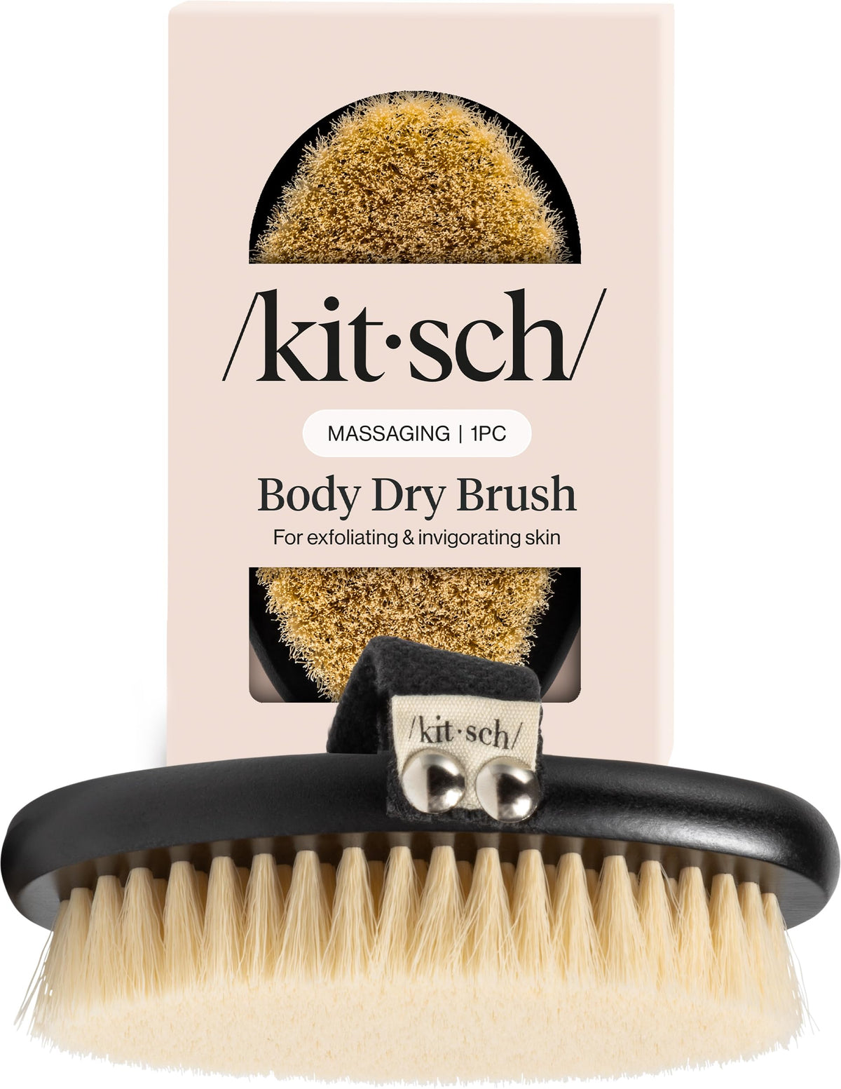 Kitsch Dry Brushing Body Brush front view with natural bristles