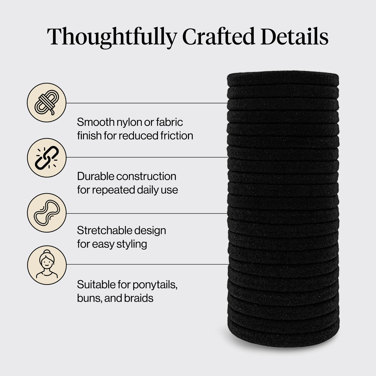 Kitsch Elastic Hair Ties black in a gym bag