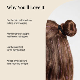 Kitsch Elastic Hair Ties black on a model's hair