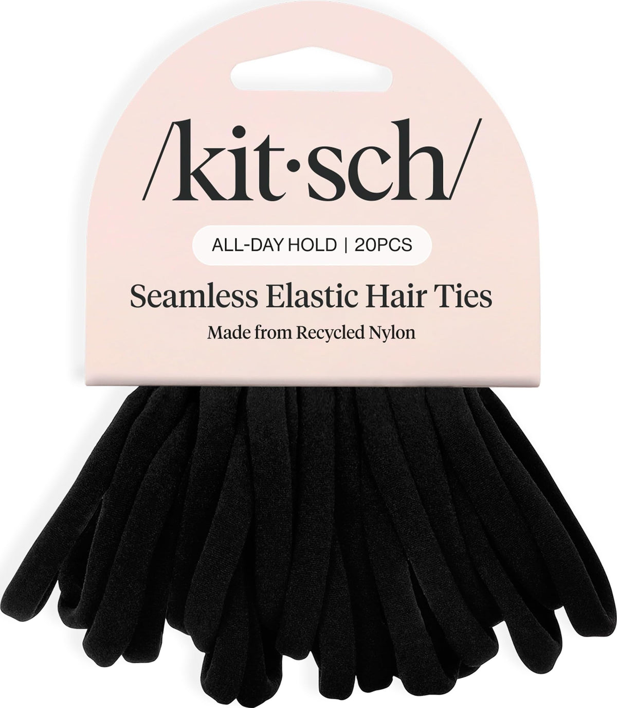 Kitsch Elastic Hair Ties black pack front view
