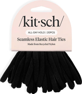 Kitsch Elastic Hair Ties black pack front view