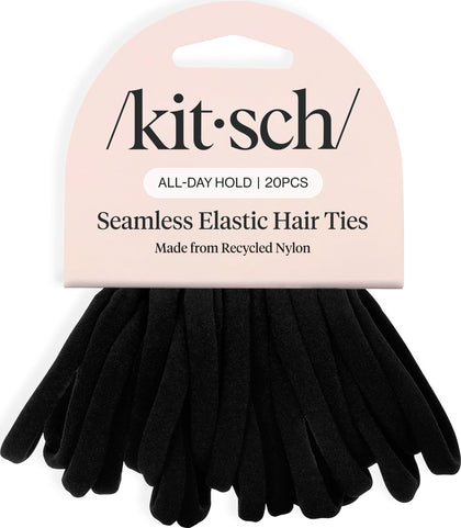 Kitsch Elastic Hair Ties black pack front view