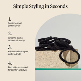 Kitsch Elastic Hair Ties black with other hair accessories