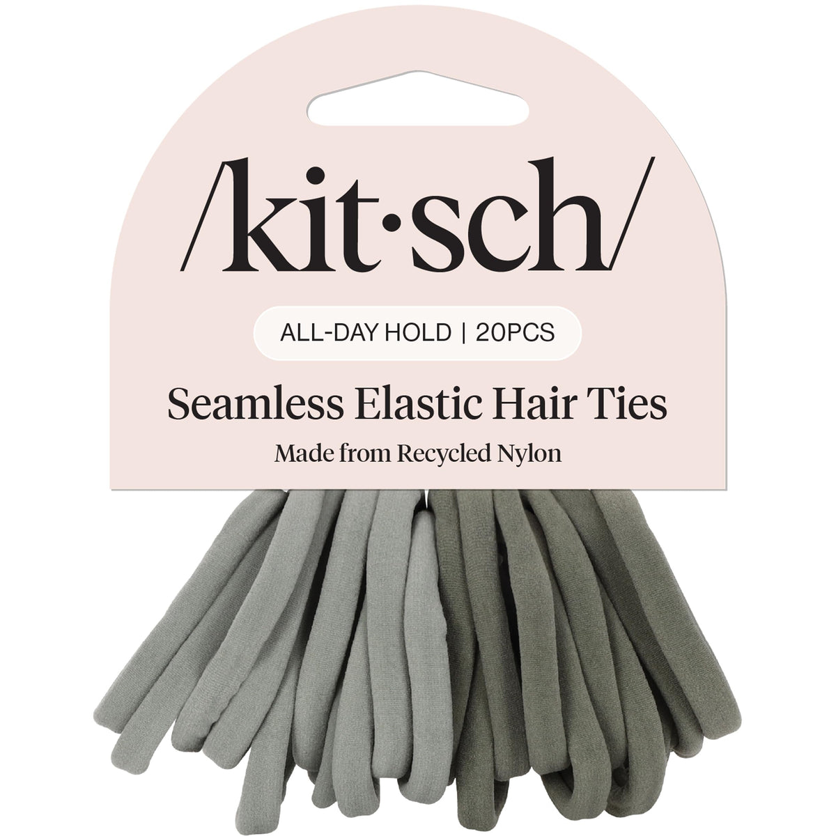 Kitsch Elastic Hair Ties Eucalyptus 20pcs front view