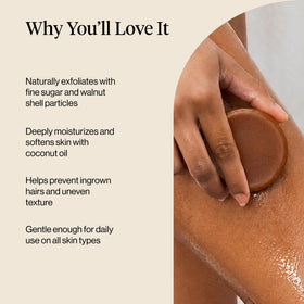 Kitsch Exfoliating Sugar Scrub Body Wash Bar Soap in use during shower