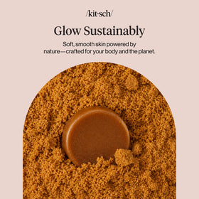 Kitsch Exfoliating Sugar Scrub Body Wash Bar Soap on a bathroom counter