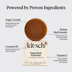 Kitsch Exfoliating Sugar Scrub Body Wash Bar Soap side view