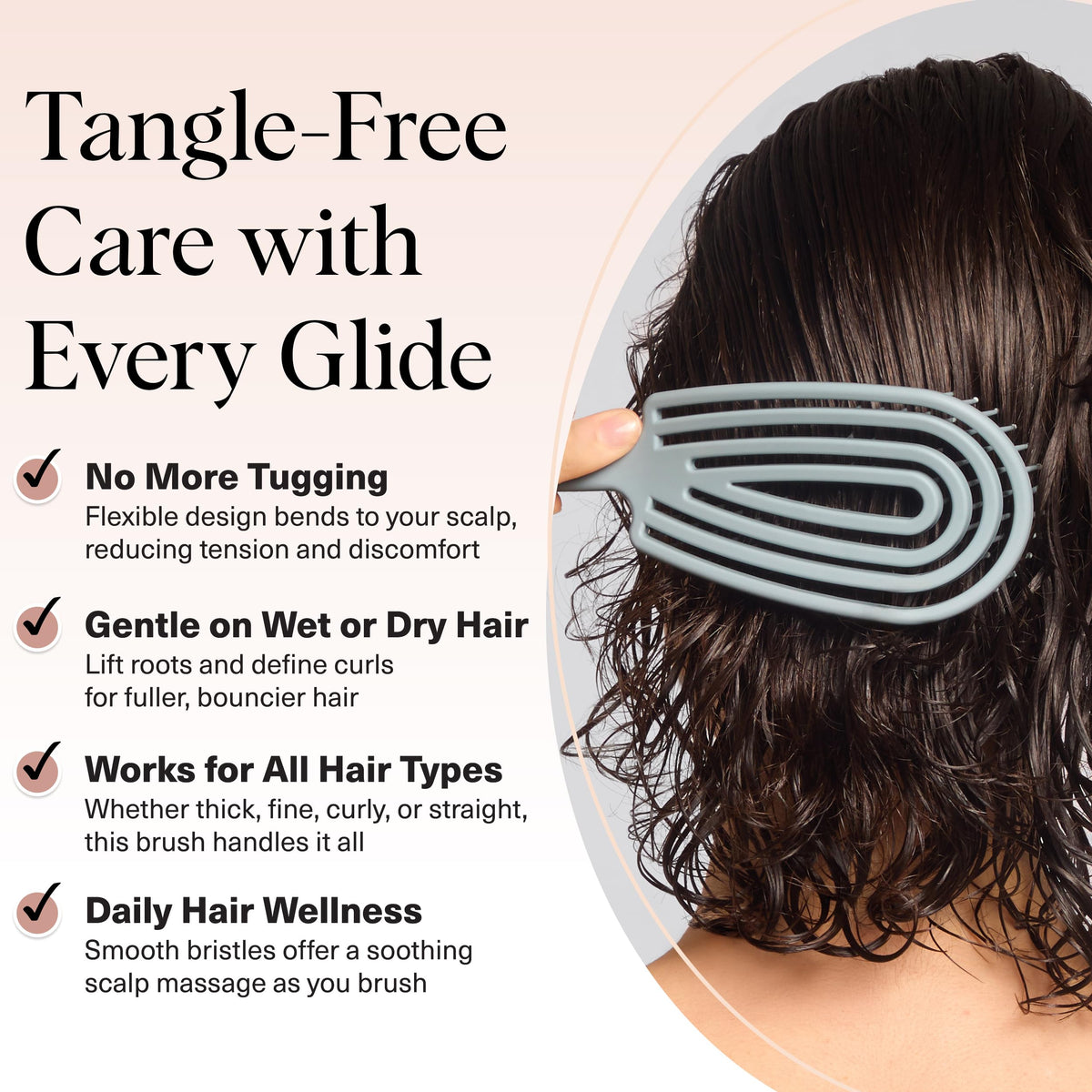 Kitsch Flexi Flow Detangler Brush back view