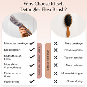 Kitsch Flexi Flow Detangler Brush bristles close-up