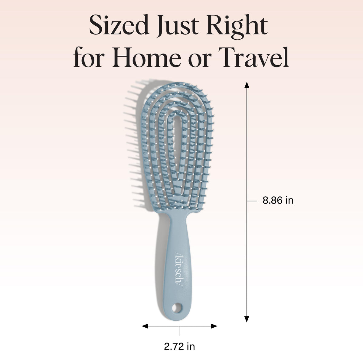 Kitsch Flexi Flow Detangler Brush in hand for styling