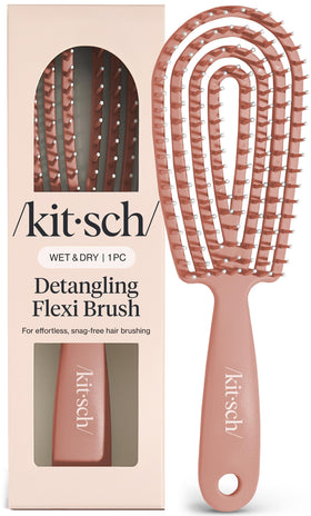 Kitsch Flexi Flow Detangler Brush in Terracotta front view