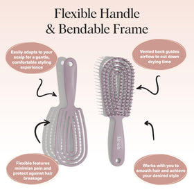 Kitsch Flexi Flow Detangler Brush in use on curly hair