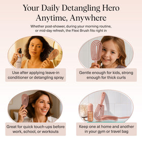 Kitsch Flexi Flow Detangler Brush on a bathroom counter
