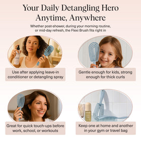 Kitsch Flexi Flow Detangler Brush on a bathroom counter
