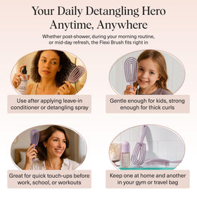 Kitsch Flexi Flow Detangler Brush on a bathroom counter