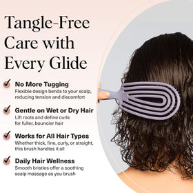 Kitsch Flexi Flow Detangler Brush side view showing flexible frame