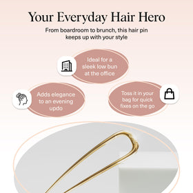 Kitsch French Hair Pin gold close-up view