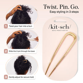 Kitsch French Hair Pin gold in a travel kit
