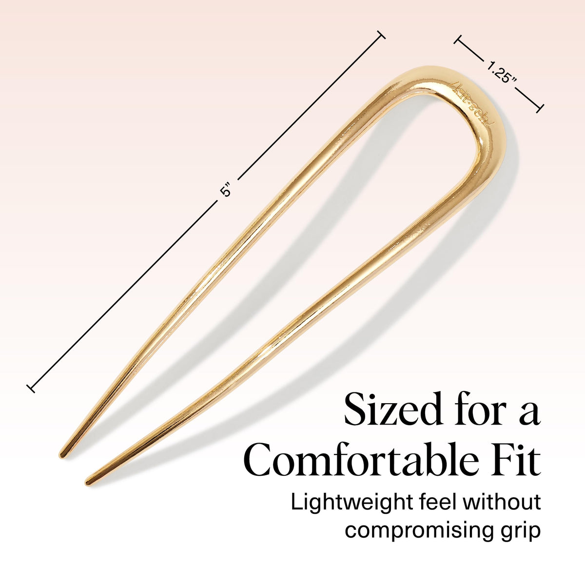 Kitsch French Hair Pin gold on a vanity