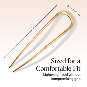 Kitsch French Hair Pin gold on a vanity