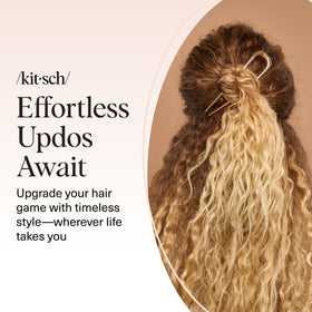 Kitsch French Hair Pin gold styled with hair