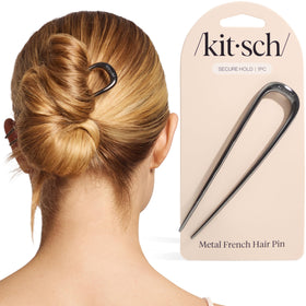 Kitsch French Hair Pin hematite front view